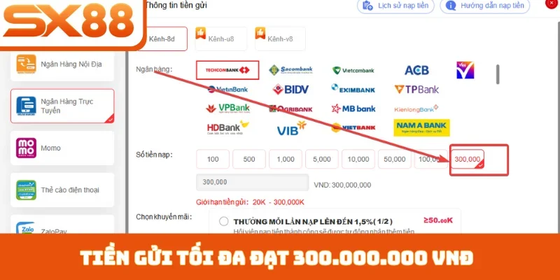 Nạp tiền SX88 - Chinh phục mọi giới hạn chỉ sau 3 phút - Sacupo
