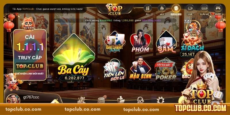 Game Bài TOPCLUB – Đấu Trí Kịch Tính, Thắng Lớn Mỗi Ngày - Sacupo