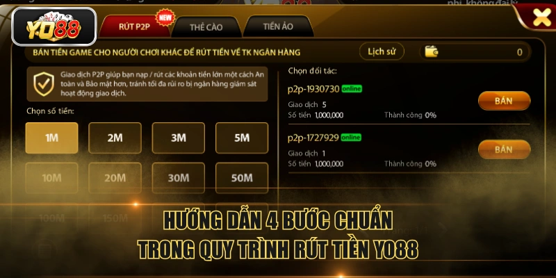 Hướng Dẫn Rút Tiền YO88 Theo Quy Trình 4 Bước Chuẩn Xác - Sacupo