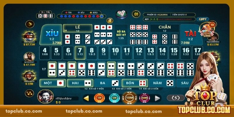Sicbo TOPCLUB - Game Lắc Xúc Xắc Online Hấp Dẫn - Sacupo