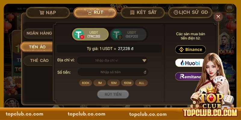Rút Tiền TOPCLUB Nhanh Gọn – Thao Tác Đơn Giản Cho Tân Binh - Sacupo
